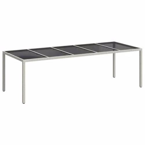 vidaXL Modern Garden Table in White Poly Rattan with Adjustable Feet W/D/H: 100 x 100 x 75 cm