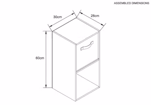 Spot on dealz 2 Cube Storage Unit Wooden Bookcase in Grey or White, W/D/H: 60 x 30 x 60 cm – 3