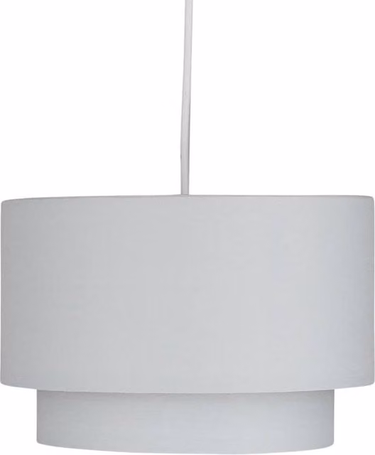 First Choice Lighting Grey 2 Tier Fabric Cylinder Ceiling Lamp Shade – 1
