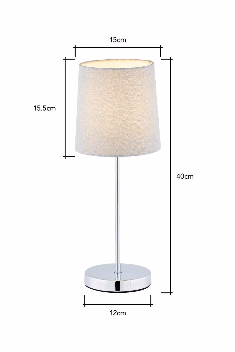 BHS Lighting Mira Touch Stick Table Lamp in Grey and Silver – 2