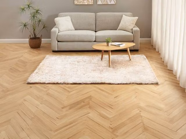Vente-unique Ultra Soft Shaggy Rectangular Rug in Beige, W: 200 cm, L: 290 cm