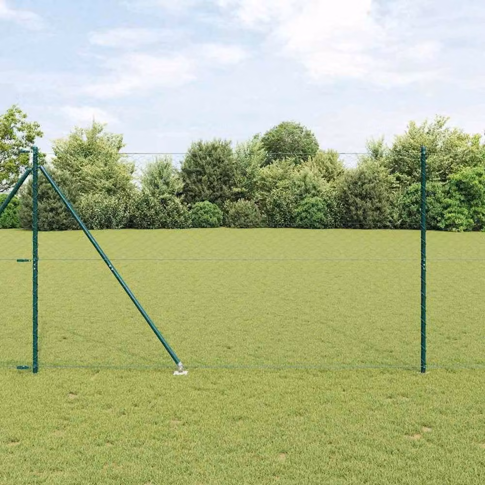 Berkfield Home Green Powder-Coated Steel Hexagon Fence, H: 160 cm x W: 10 m – 2