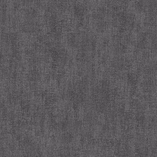Muriva Darcy James Black and Grey Linen Texture Wallpaper Plain Fabric Effect