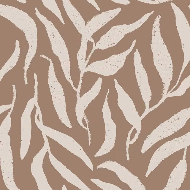 I Love Wallpaper Botanical Floral Olive Leaf Wallpaper in Brown and Yellow