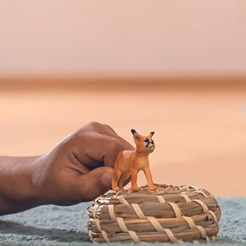 Schleich Wild Life Caracal Baby Toy Figurine in Orange and Multicolour – 2