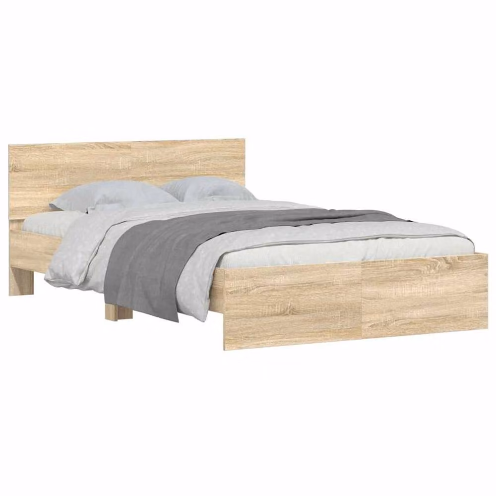 Berkfield Home Sonoma Wall-mounted Bed Frame in Brown Engineered Wood W: 137 cm, L: 190 cm – 2