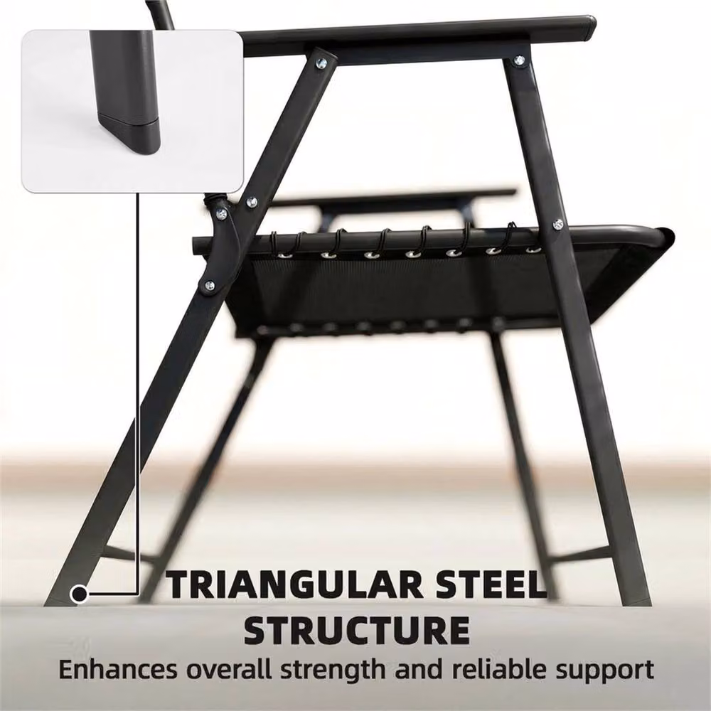 SPETLEK Set of 4 Black Folding Chairs for Outdoor Garden Seating – 6
