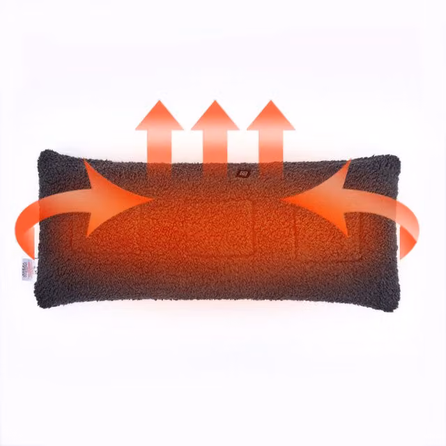 Ezysleep Teddy Fleece Heated Full Body Pillow in Grey