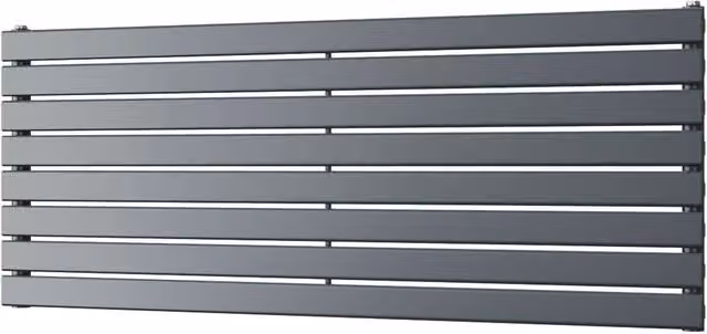UK Radiators Typhoon Axis Anthracite Horizontal Designer Radiator W: 140 cm, H: 54.4 cm