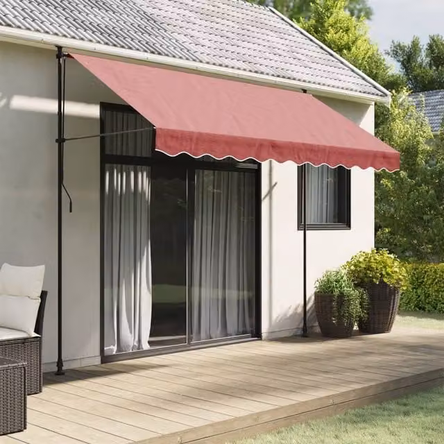 Berkfield Home Replacement Awning Valance Fabric, Burgundy Stripe, Red, Length: 3 m
