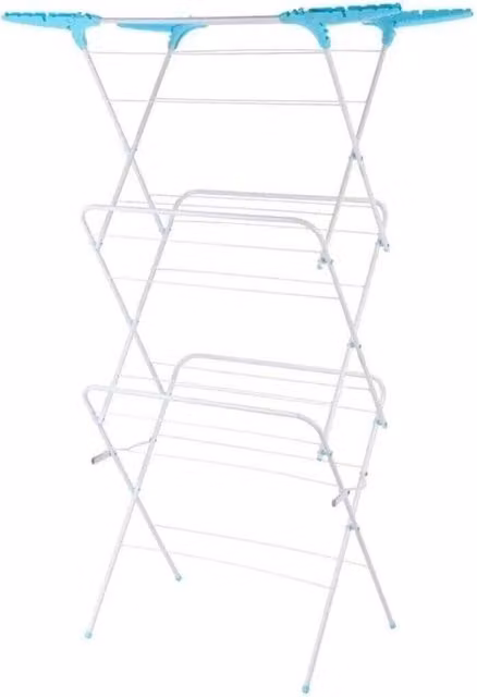 Nordara Metal 3-Tier Folding Clothes Airer Free Standing Laundry Dryer in White, W: 100 cm, D: 15 cm