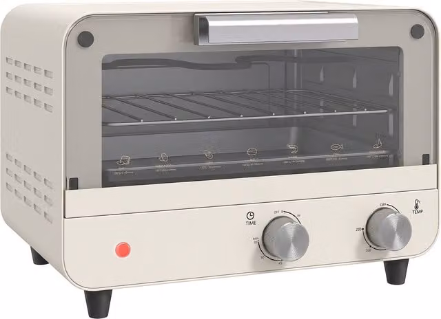 HOMCOM Mini Toaster Oven with Glass Door and Grill, 750W, White