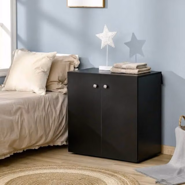 STILVORA Modern Black Matt MDF Storage Cabinet