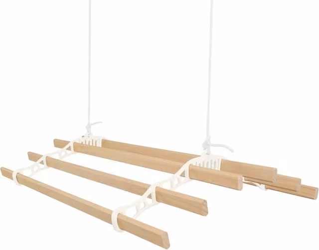 Monstershop Clothing Ceiling Pulley Airer in White and Beige