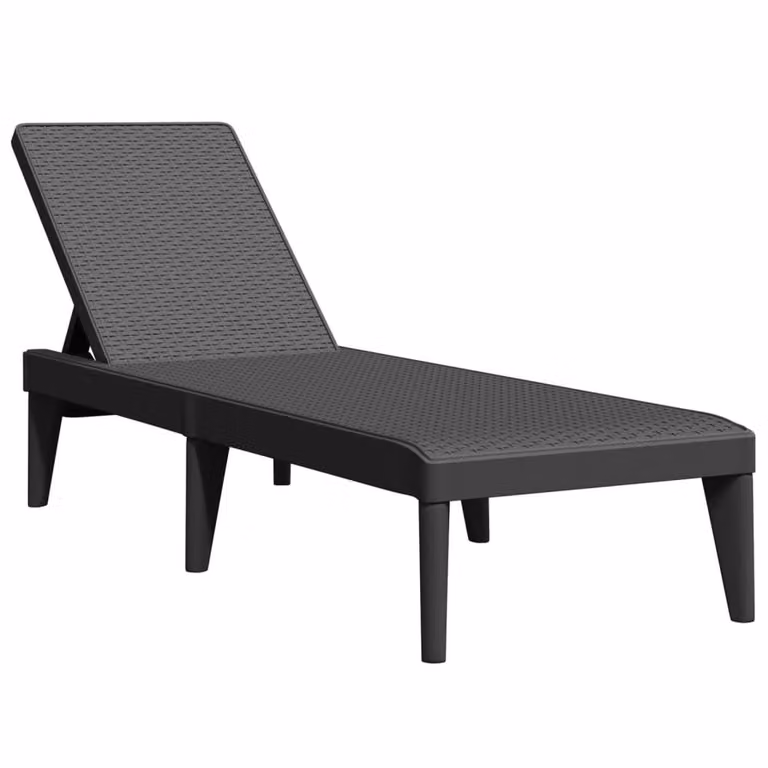 Berkfield Home Sun Lounger in Anthracite Grey with Adjustable Headrest, W/D/H: 186 x 60 x 29 cm