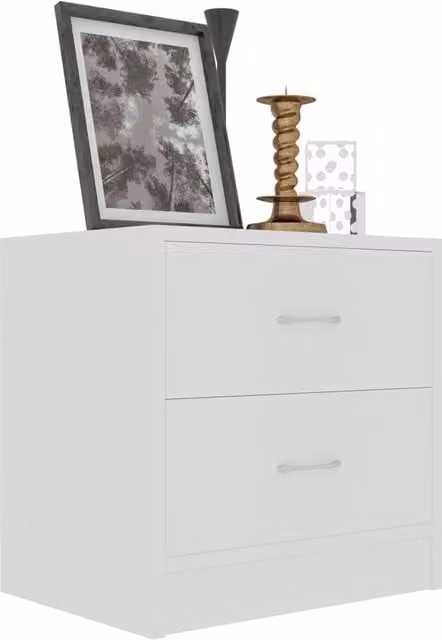 Berkfield Home Elegant White Bedside Cabinet in Engineered Wood W/D/H: 40 x 30 x 40 cm