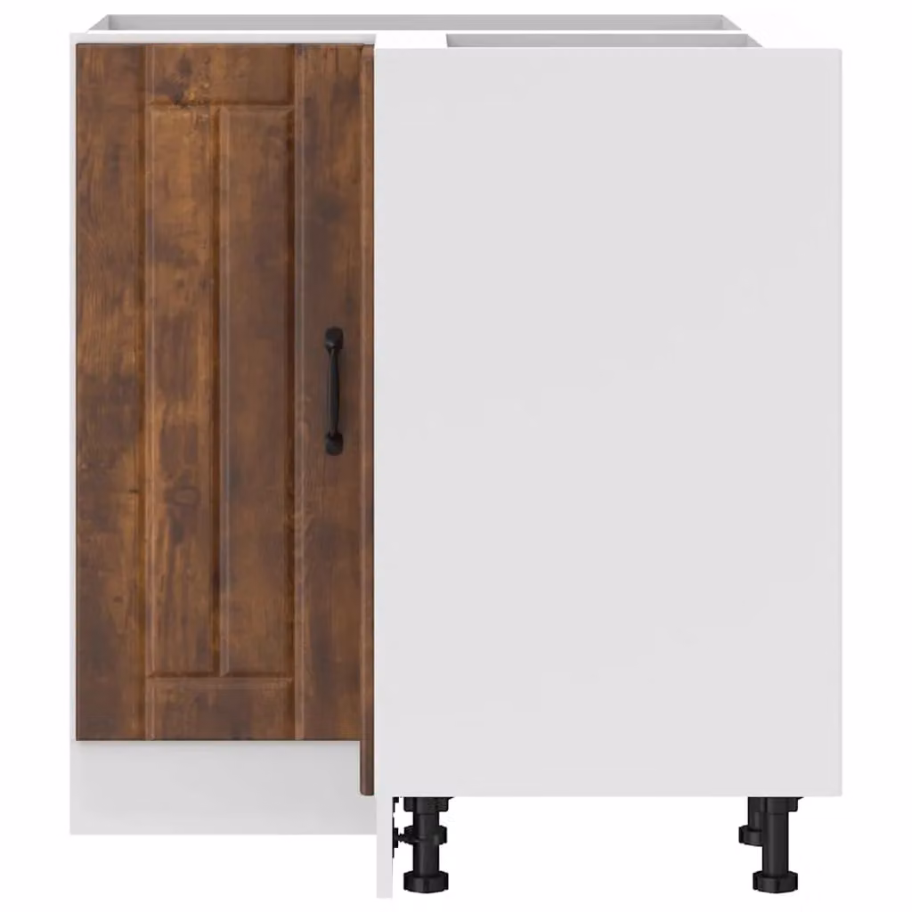 Berkfield Home Lucca Kitchen Corner Base Cabinet in Smoked Oak Brown Engineered Wood – 2
