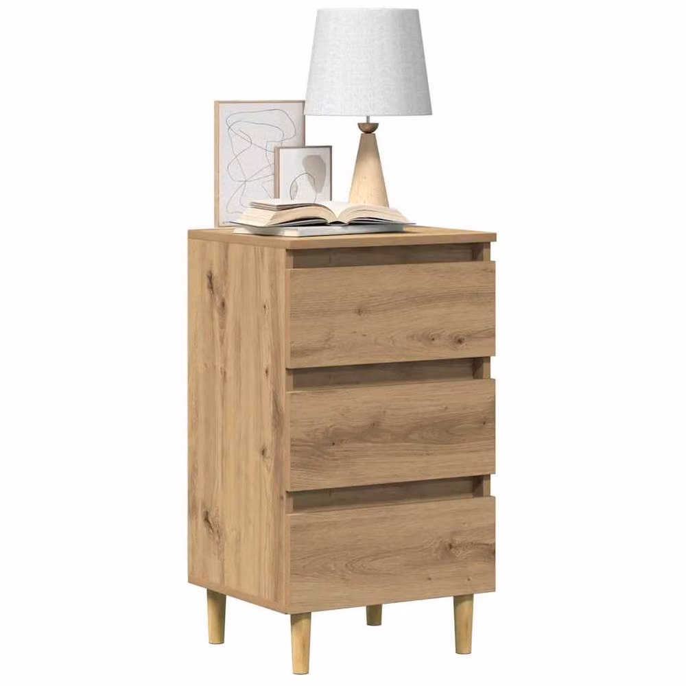Berkfield Home Classic Bedside Cabinet in Artisan Oak Brown, W/D/H: 40 x 35 x 69 cm – 2