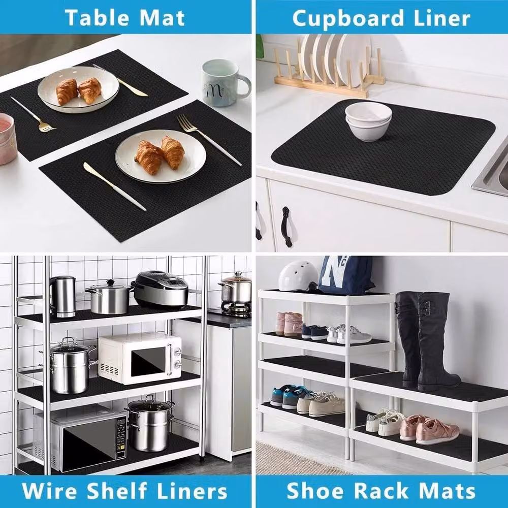 NESTLUNE Non-Slip Black Drawer Mat and Cabinet Shelf Liner, W: 52 cm, L: 1000 cm – 3