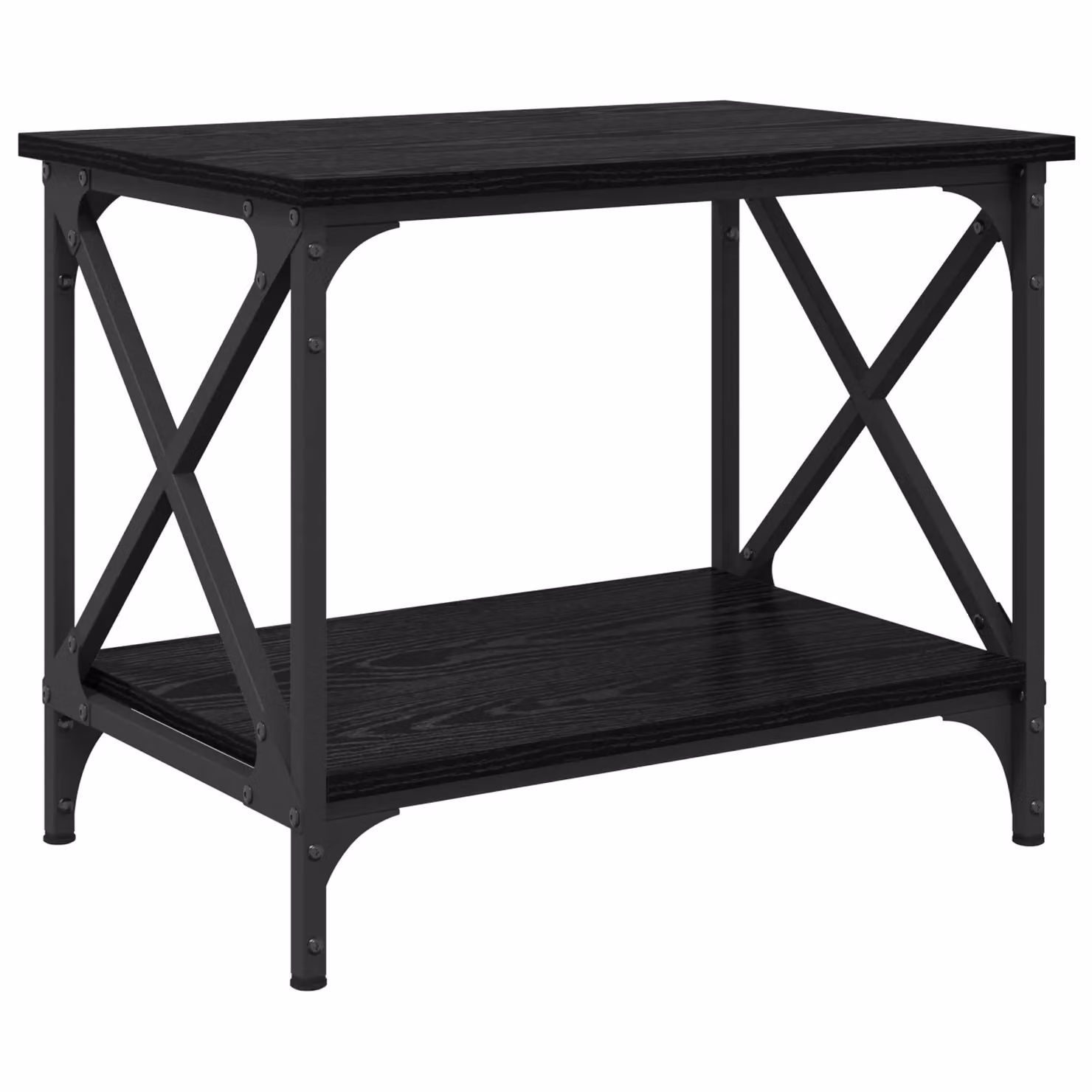 Berkfield Home Side Table with Shelf in Black Oak, W: 55 cm, D: 38 cm, H: 45 cm – 2