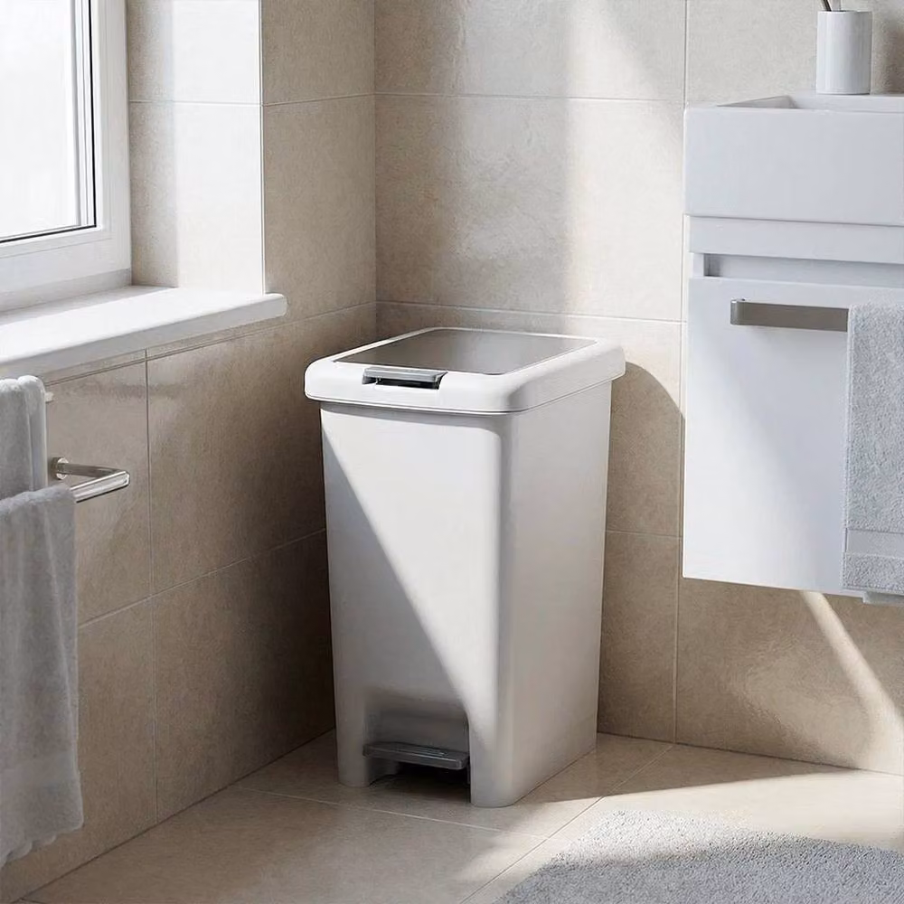 KORVIXA 8L Slim Pedal Bin in Grey with Removable Inner Bucket – 3
