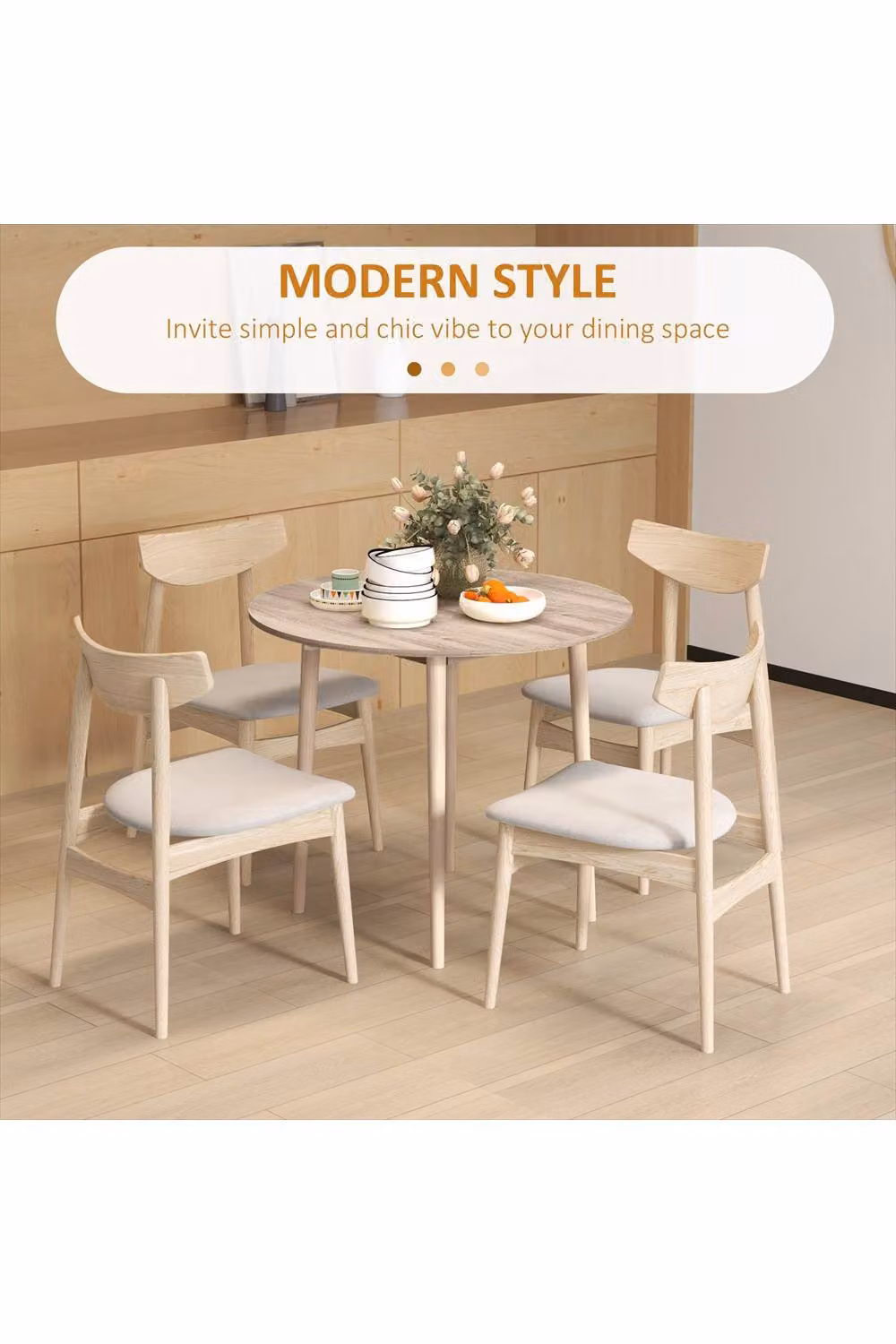 ERGOVEXA Round Folding Dining Table for 4, Brown Wood Butterfly Drop Leaf Design – 2