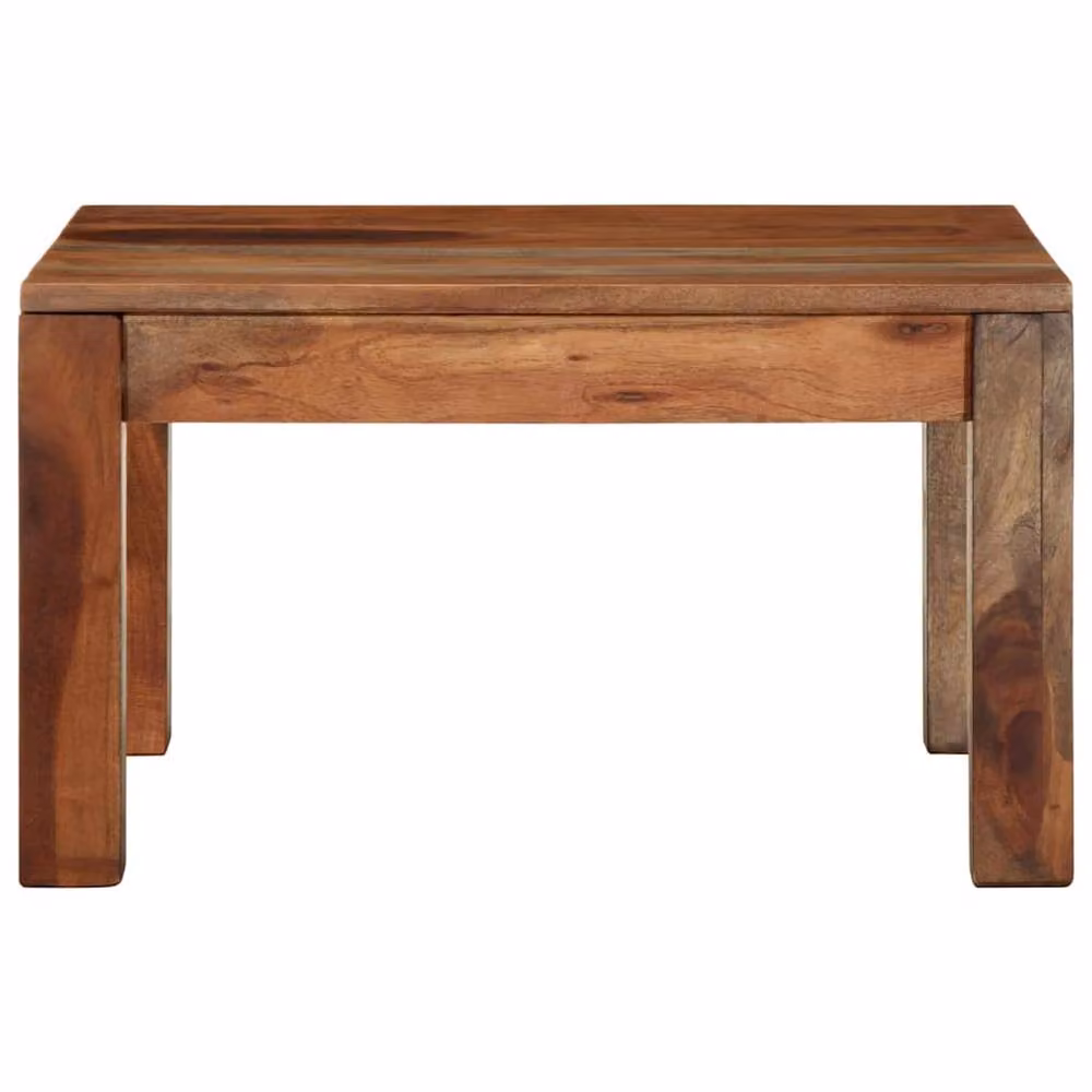 Berkfield Home Rustic Acacia Wood Coffee Table, Brown, W/D/H: 60 x 60 x 35 cm – 2
