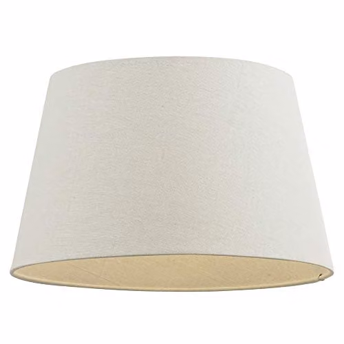 Loops Round Tapered Drum Lamp Shade in Beige Linen Fabric, Diameter: 40.64 cm