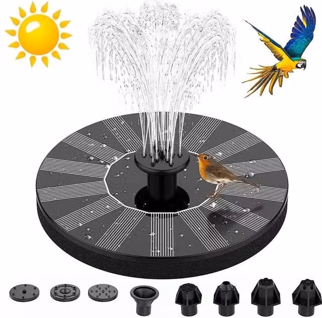 FLAVORA Solar Floating Fountain Pump in Black