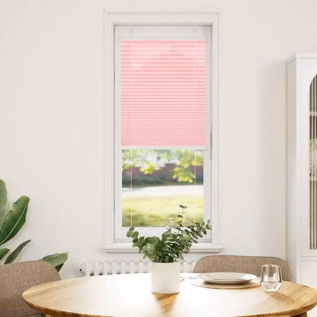 Berkfield Home Pink Single Pleat Polyester Fabric Blind, W: 45 cm, H: 150 cm