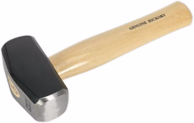 Loops 4lb Club Hammer with Hickory Wooden Shaft and Drop Forged Carbon Steel Head in Metallics