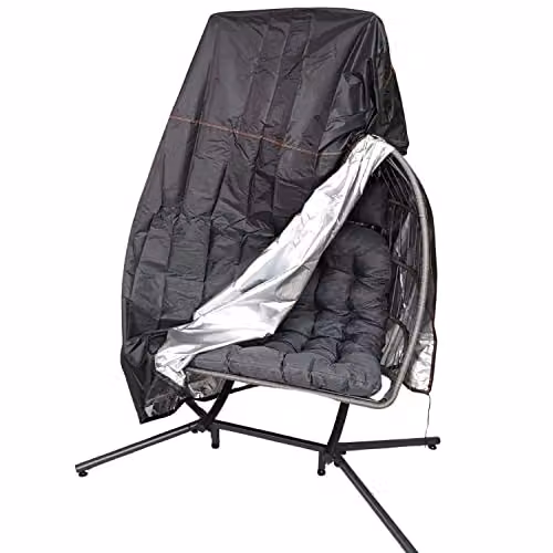 Samuel Alexander Double Egg Garden Chair Covers in Black Oxford Cloth with Zipper – 2