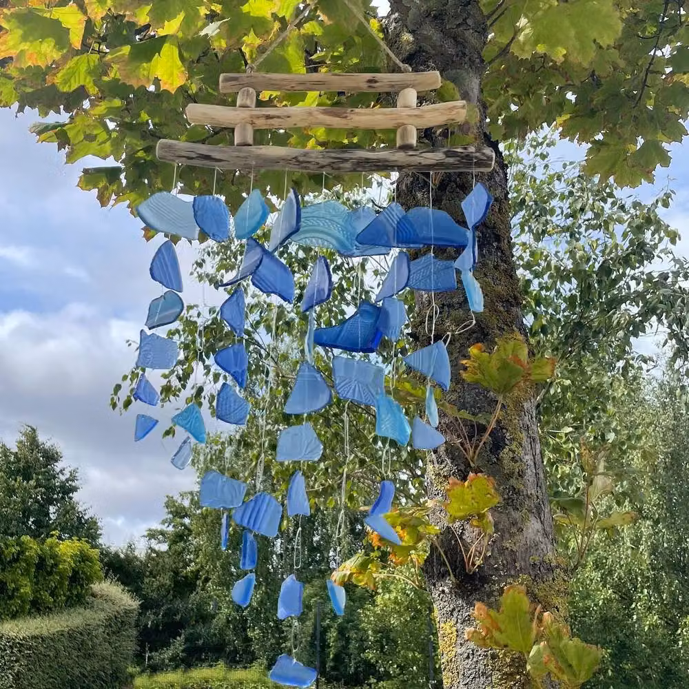 Serenityy Ocean Breeze Ocean Wind Chime in Blue Glass – 3