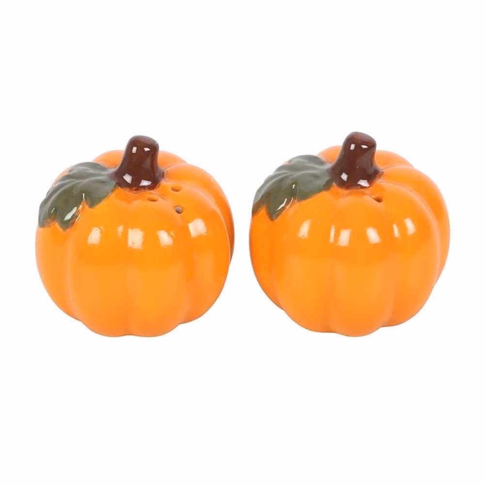 Uniqueful Orange Ceramic Pumpkin Salt and Pepper Shaker Set – 2