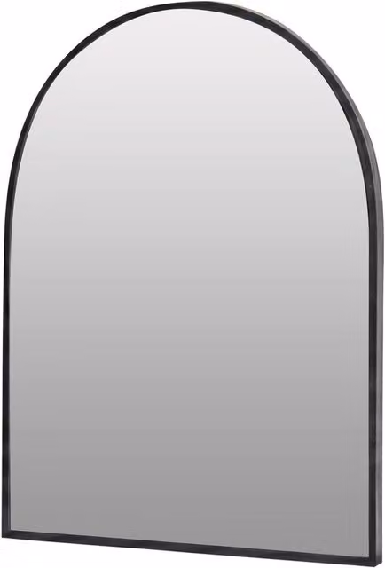 Yezi Arched Wall Mirror with Black Metal Frame, W: 30 cm, H: 40 cm