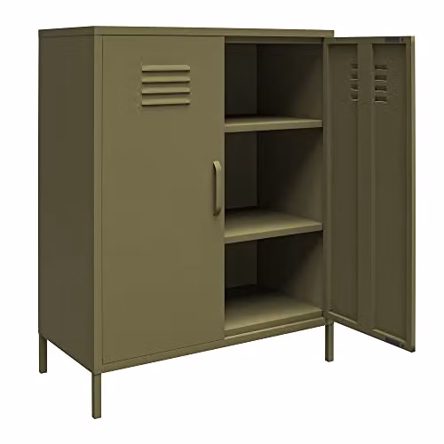 DHP Furniture Bradford 2 Door Metal Storage Cabinet, Green, W/D/H: 101.5 x 40.0 x 80.0 cm – 4