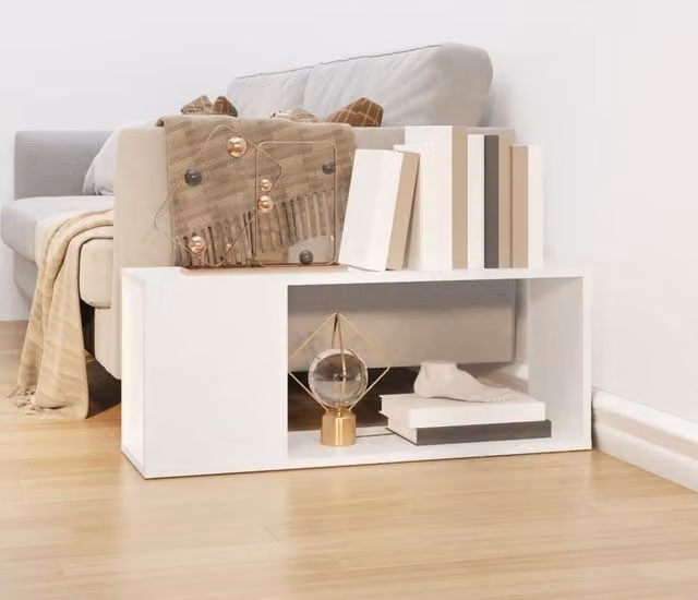 Berkfield Home White TV Cabinet in Engineered Wood W/D/H: 80 x 24 x 32 cm