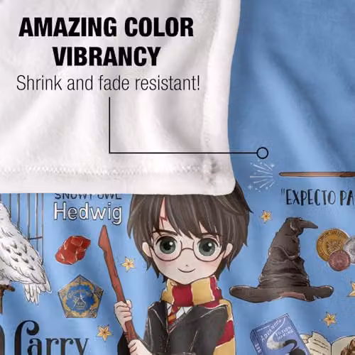 LOGOVISION Harry Potter Super Soft Silky Touch Fleece Throw Blanket, Multicolour, W: 91.44 cm x L: 147 cm – 3