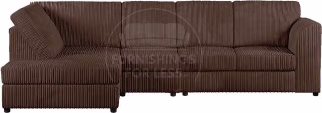 Furnishings For Less UK Luxor 5 Seat Left Hand Corner Sofa in Chocolate Jumbo Cord – 1