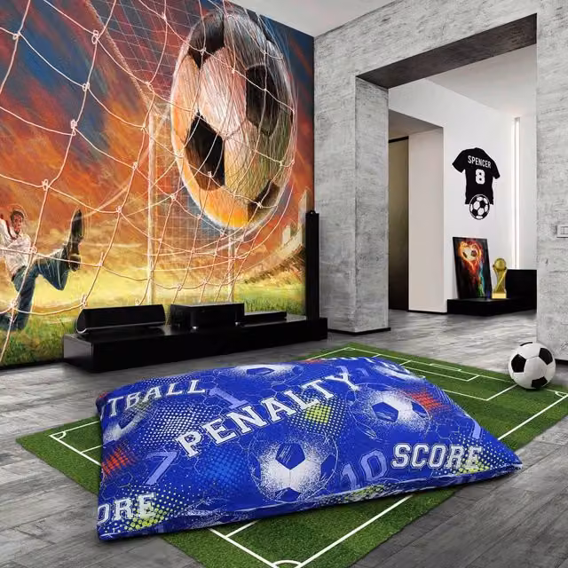 Velosso Football Floor Cushion in Blue Polyester