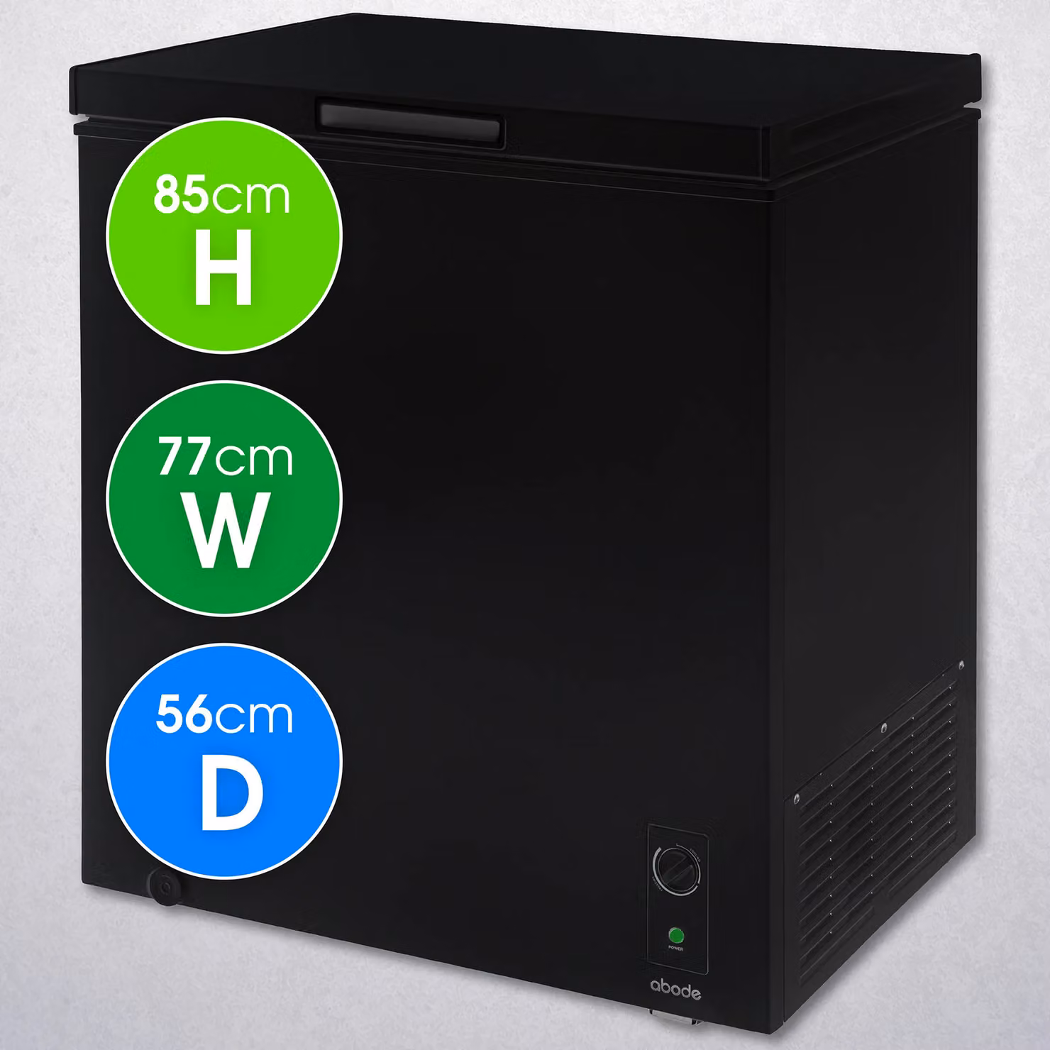 Abode 198L Freestanding Chest Freezer in Black – 2