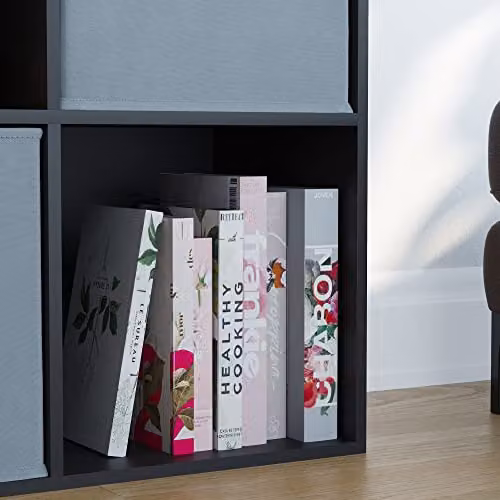 Vida Designs Durham 6 Cube Storage Organiser with 3 Grey Baskets, Black, W/D/H: 96.5 x 64.5 x 29.0 cm – 2