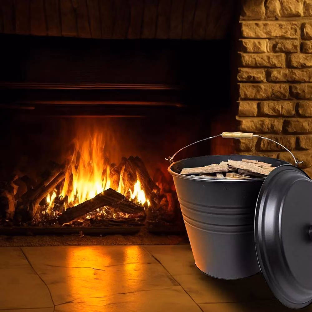 BARGAINS-GALORE Black Metal Ash Bucket and Coal Storage Container, 12 Litre – 2