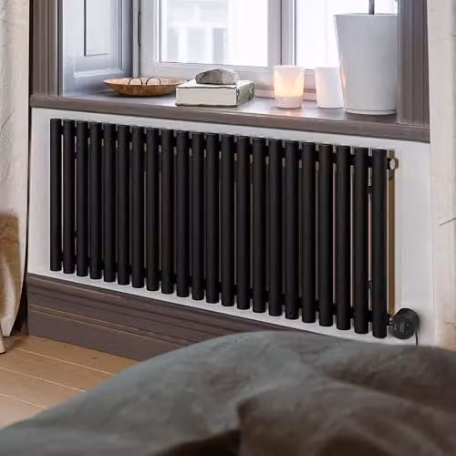 Terma Rolo Room E Electric Radiator with Wifi and App Control, 1 kW, Black, H 58.0 cm x W 119.5 cm – 1