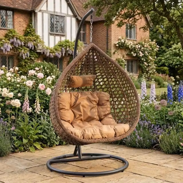 Rosewood & Stone Home Saltram Single Egg Chair in Brown