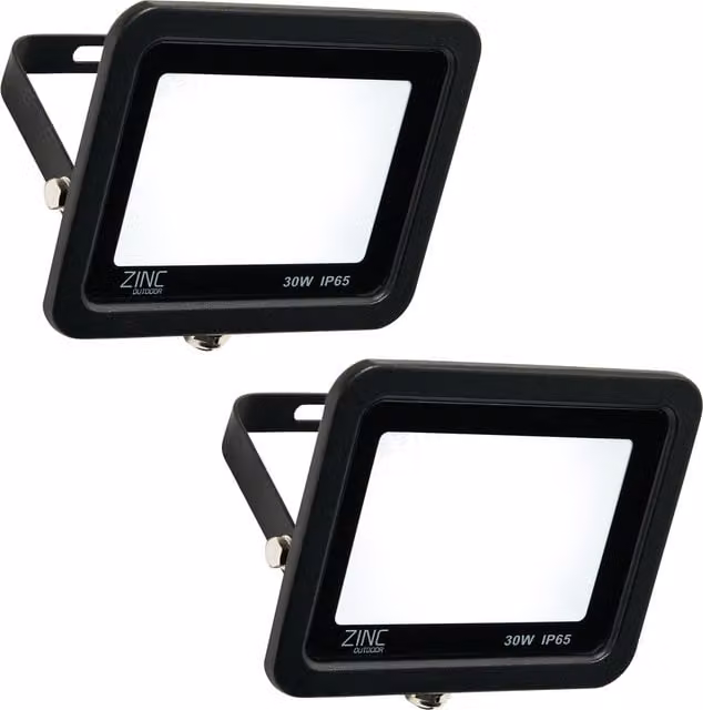 Litecraft Mears LED Outdoor Slimline Floodlight, 2 Pack, Black