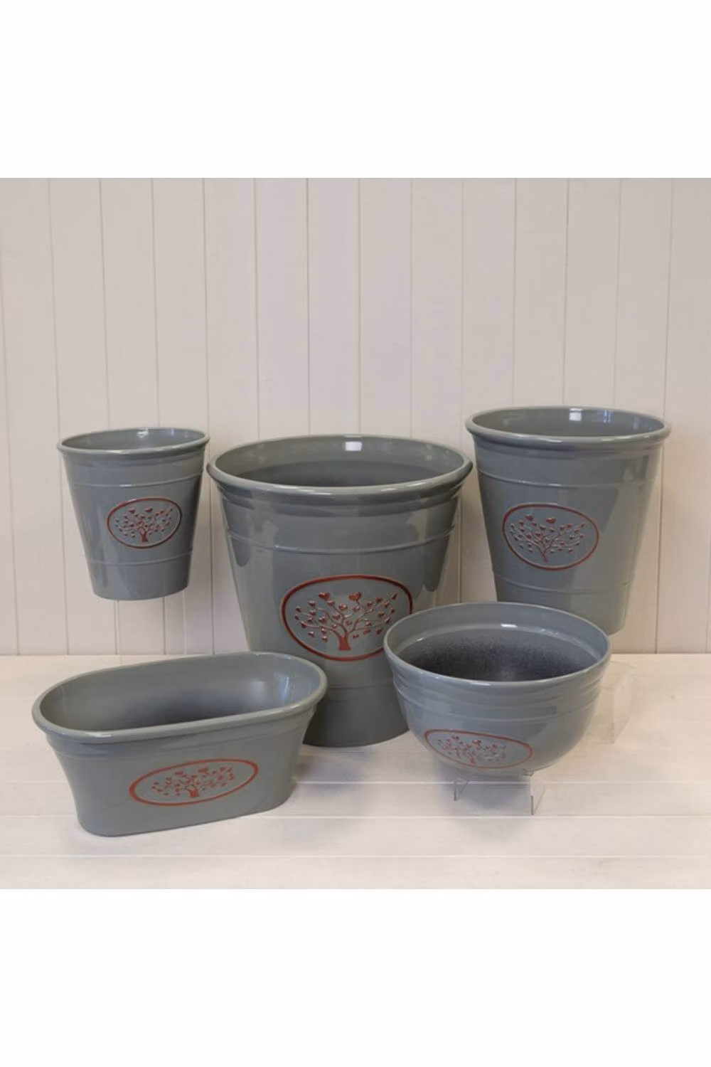 KDMD Grey Ceramic Round Love Heart Tree Planter for Tabletop – 2