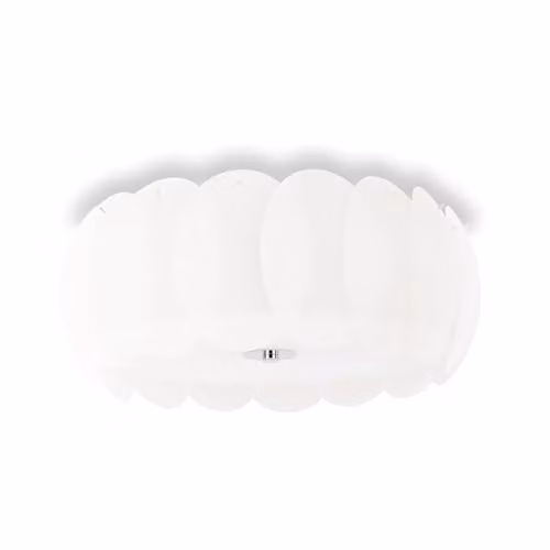 Netlighting Ovalino 8 Light Large Ceiling Flush Light in White with E27 Glass Shades