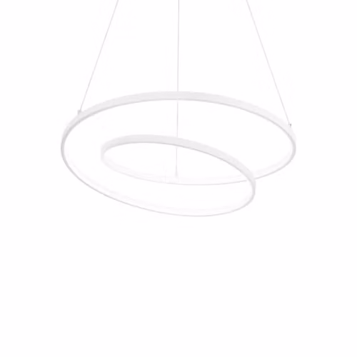 Ideal Lux Oz Modern Ring LED Suspended Pendant Ceiling Light, White, 4000K, Diameter: 60 cm