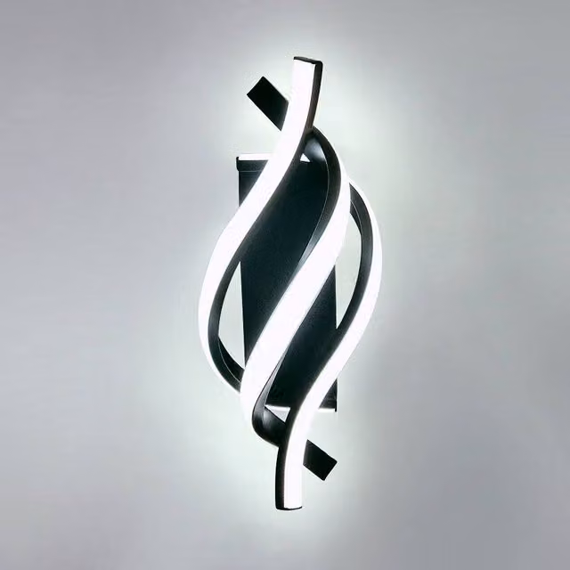 Pheashine Modern LED Wall Lamp, 19W, Black Aluminium and Acrylic, 6500K Cool White Light – 1